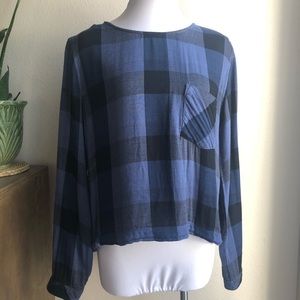ANTHROPOLOGIE CLOTH & STONE Blue Buffalo Plaid M
